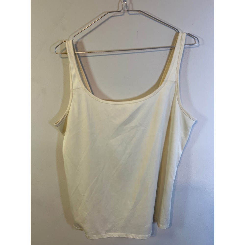 Unbranded Women Tank Top Scoop Neck Cream XL